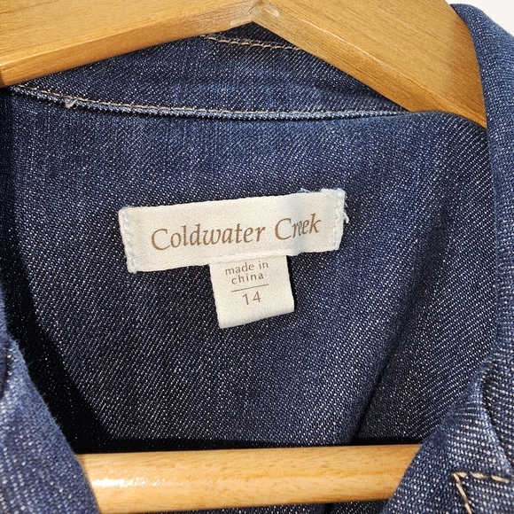 Navy blue denim jacket by Coldwater Creek size 14 - Picture 2 of 3
